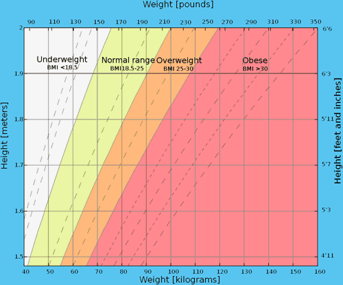 Bmi Underweight Overweight Chart